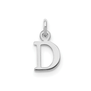 14k White Gold Cutout Letter D Initial Charm