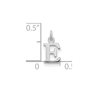 14k White Gold Cutout Letter E Initial Charm