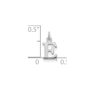 14k White Gold Cutout Letter E Initial Charm