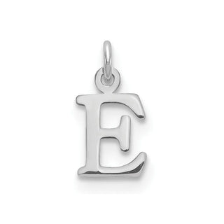 14k White Gold Cutout Letter E Initial Charm