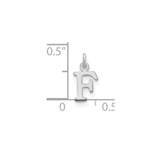 14k White Gold Cutout Letter F Initial Charm