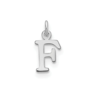14k White Gold Cutout Letter F Initial Charm