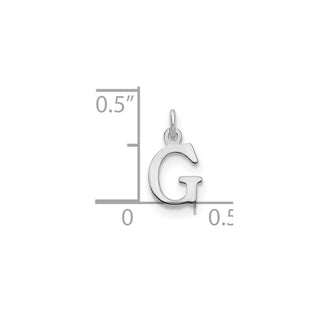 14k White Gold Cutout Letter G Initial Charm