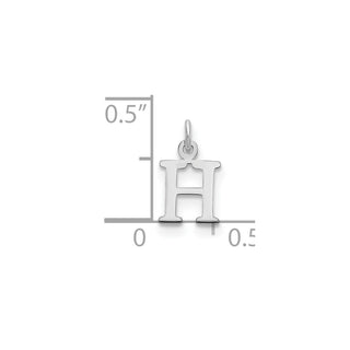 14k White Gold Cutout Letter H Initial Charm