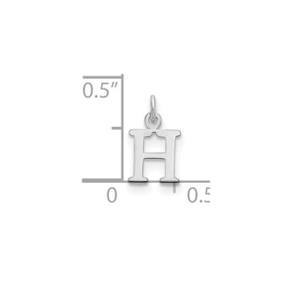 14k White Gold Cutout Letter H Initial Charm