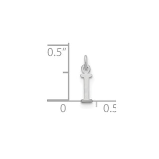 14k White Gold Cutout Letter I Initial Charm
