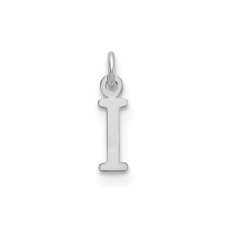 14k White Gold Cutout Letter I Initial Charm