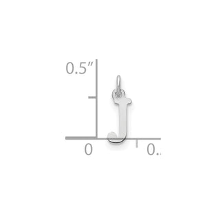 14k White Gold Cutout Letter J Initial Charm