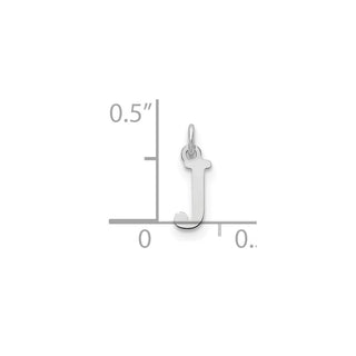 14k White Gold Cutout Letter J Initial Charm
