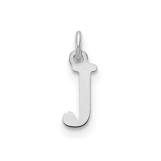 14k White Gold Cutout Letter J Initial Charm