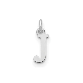 14k White Gold Cutout Letter J Initial Charm