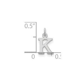 14k White Gold Cutout Letter K Initial Charm
