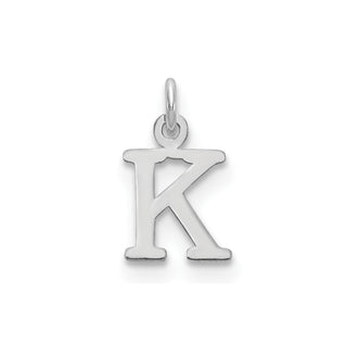 14k White Gold Cutout Letter K Initial Charm