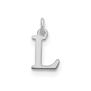 14k White Gold Cutout Letter L Initial Charm