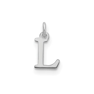 14k White Gold Cutout Letter L Initial Charm