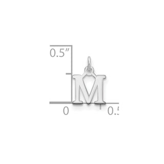 14k White Gold Cutout Letter M Initial Charm