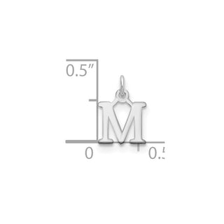 14k White Gold Cutout Letter M Initial Charm
