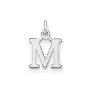 14k White Gold Cutout Letter M Initial Charm