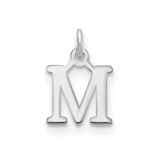14k White Gold Cutout Letter M Initial Charm