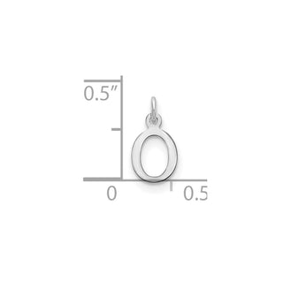 14k White Gold Cutout Letter O Initial Charm