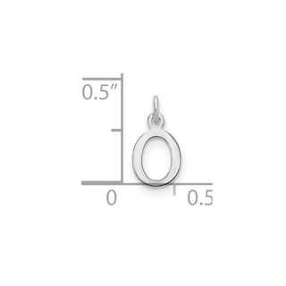 14k White Gold Cutout Letter O Initial Charm