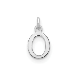 14k White Gold Cutout Letter O Initial Charm