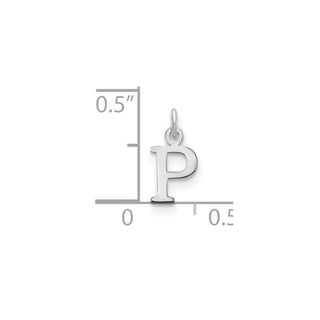 14k White Gold Cutout Letter P Initial Charm