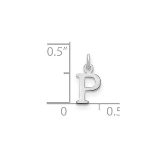 14k White Gold Cutout Letter P Initial Charm
