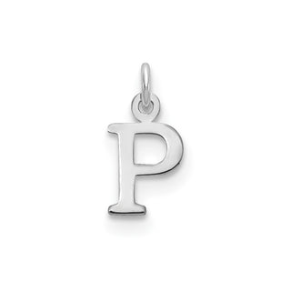 14k White Gold Cutout Letter P Initial Charm