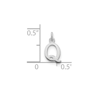 14k White Gold Cutout Letter Q Initial Charm