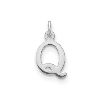 14k White Gold Cutout Letter Q Initial Charm