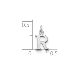14k White Gold Cutout Letter R Initial Charm