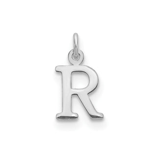 14k White Gold Cutout Letter R Initial Charm