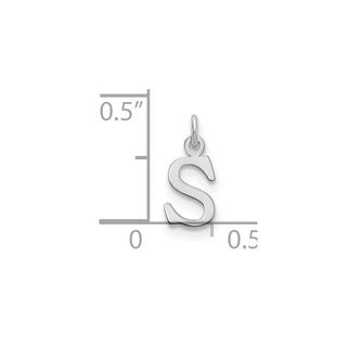 14k White Gold Cutout Letter S Initial Charm