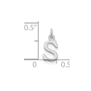 14k White Gold Cutout Letter S Initial Charm