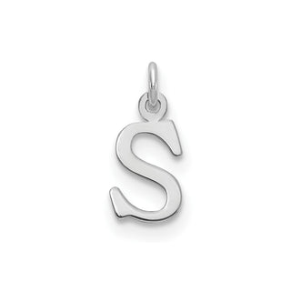 14k White Gold Cutout Letter S Initial Charm