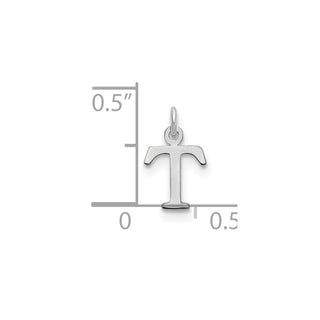 14k White Gold Cutout Letter T Initial Charm
