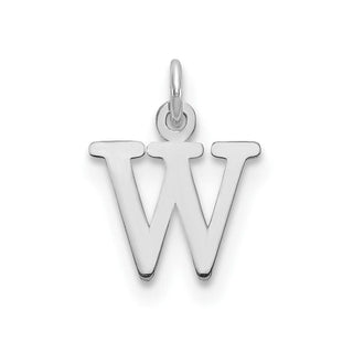14k White Gold Cutout Letter W Initial Charm