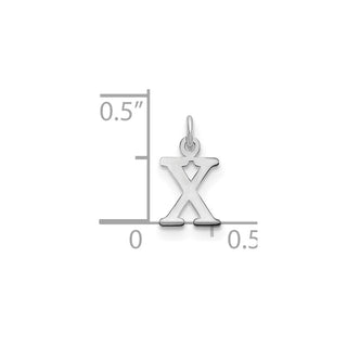 14k White Gold Cutout Letter X Initial Charm