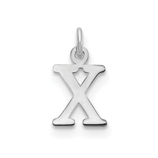 14k White Gold Cutout Letter X Initial Charm