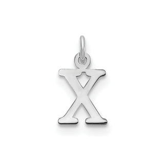 14k White Gold Cutout Letter X Initial Charm