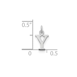 14k White Gold Cutout Letter Y Initial Charm