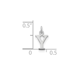 14k White Gold Cutout Letter Y Initial Charm