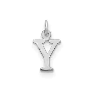 14k White Gold Cutout Letter Y Initial Charm