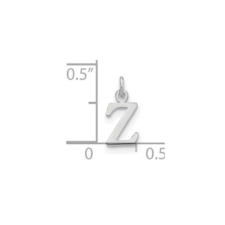 14k White Gold Cutout Letter Z Initial Charm