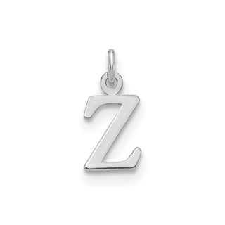 14k White Gold Cutout Letter Z Initial Charm