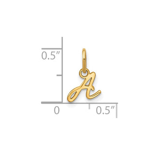 14k Yellow Gold Upper Case Letter A Initial Charm