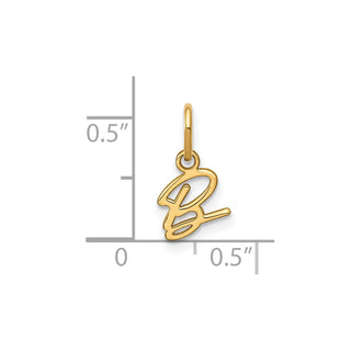 14k Yellow Gold Upper Case Letter B Initial Charm