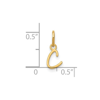 14k Yellow Gold Upper Case Letter C Initial Charm