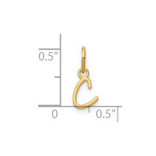 14k Yellow Gold Upper Case Letter C Initial Charm